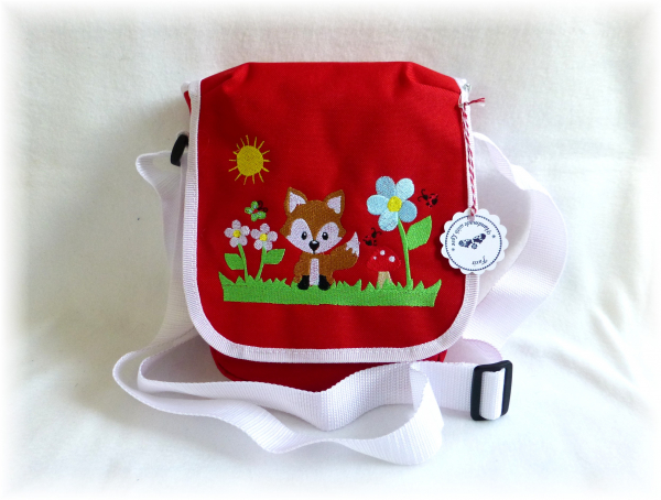 Fuxis Kindergartentasche Fuchs auf Wiese rot