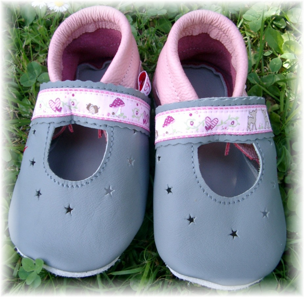 Fuxis-Krabbelschuhe Sandale blau rosa